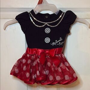 Disney Minnie Mouse Black and Red Polka Dot TuTu Dress